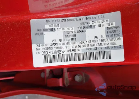 2017 Toyota Yaris Ia z USA, uszkodzony, nr VIN 3MYDLBYV7HY165146